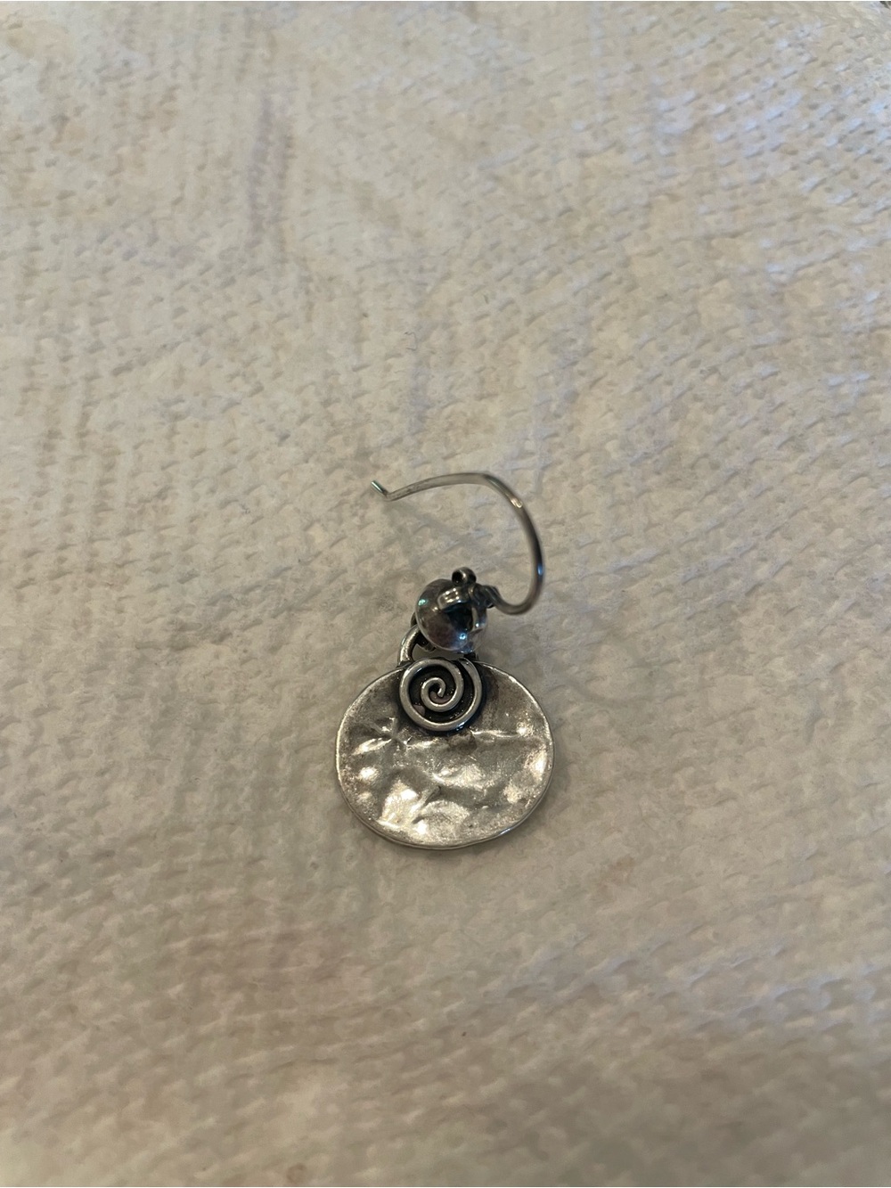 Single Silpada Earring-  vintage hammered